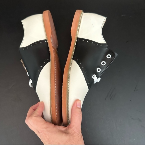 Kesco Black White Lace-up Saddle Shoes Uniform Halloween 50’s READ Size 10-10.5B main image 6